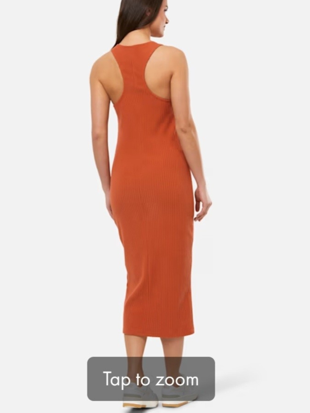 Nike Ribbed Tank Midi Dress - Rust Orange - Picture 3 of 5